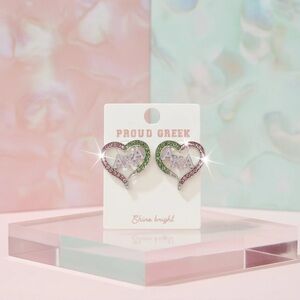 Heart Shaped Greek AKA Letter Earrings
